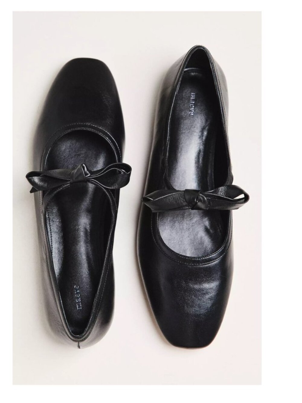 Anthropologie Maeve Knotted Bow Mary Jane Flats us 5.5-6 eu 37 black color new